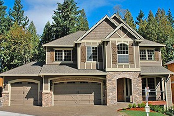 Exterior - Front Elevation for Tudor House Plan #487-6 - 3 bed, 2.5 bath