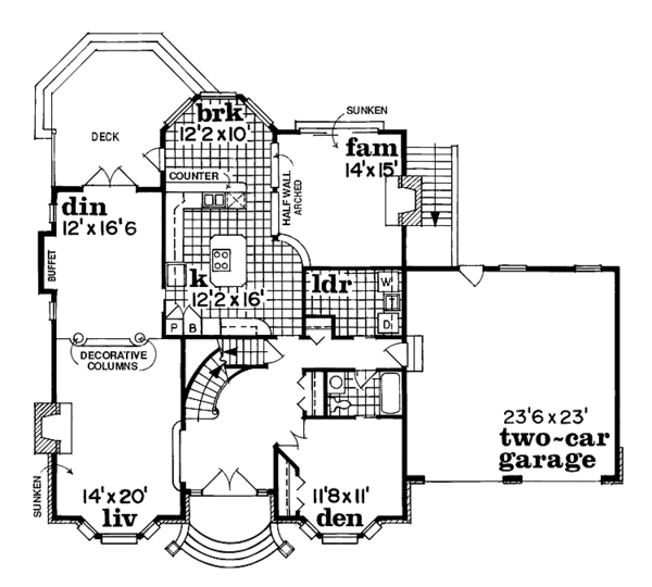 Architectural House Design - Contemporary Floor Plan - Main Floor Plan #47-751