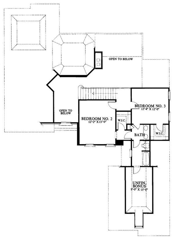 House Design - European Floor Plan - Upper Floor Plan #429-231