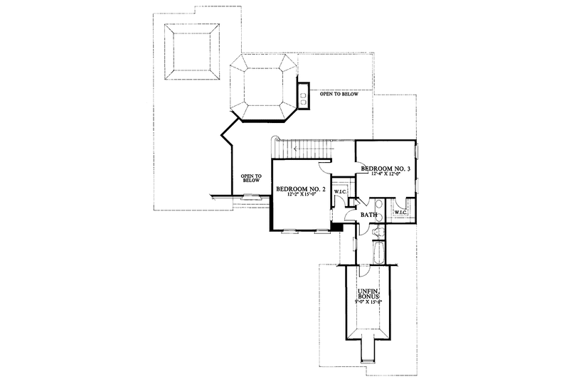 Home Plan - Floor Plan - Upper Floor for European House Plan #429-231 - 3 bed, 2.5 bath