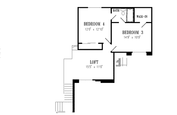 Architectural House Design - Mediterranean Floor Plan - Upper Floor Plan #1-551