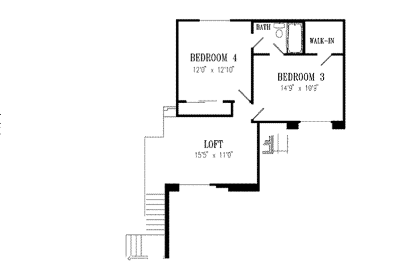 House Plan Design - Floor Plan - Upper Floor for Mediterranean House Plan #1-551 - 4 bed, 3 bath