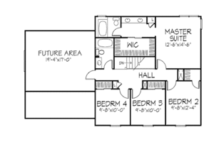 Floor Plan - Upper Floor for Colonial House Plan #320-446 - 4 bed, 2.5 bath