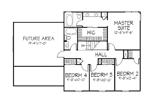 Colonial Floor Plan - Upper Floor Plan #320-446