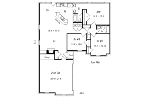 Floor Plan - Main Floor for European House Plan #329-180 - 3 bed, 2 bath