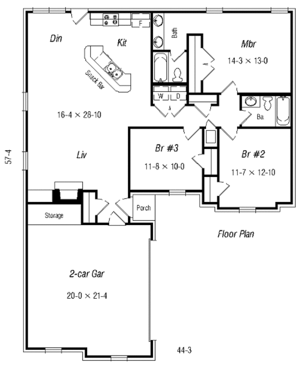 European Floor Plan - Main Floor Plan #329-180