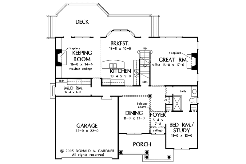 Architectural House Design - Floor Plan - Main Floor for Traditional House Plan #929-764 - 4 bed, 3 bath