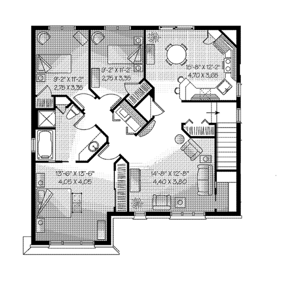 European Floor Plan - Upper Floor Plan #23-2447