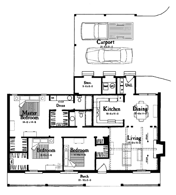 Dream House Plan - Country Floor Plan - Main Floor Plan #36-611