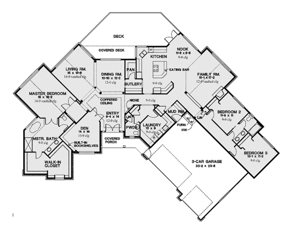 House Plan Design - Country Floor Plan - Main Floor Plan #966-2