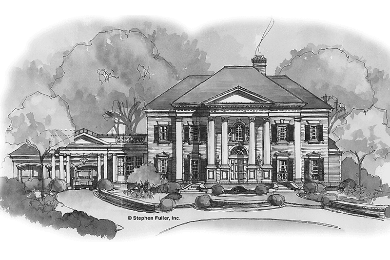 Home Plan - Exterior - Front Elevation 3 for Classical House Plan #429-438 - 5 bed, 5.5 bath
