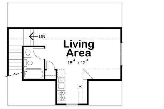 Floor Plan - Upper Floor for Traditional House Plan #20-2308, 1 bath