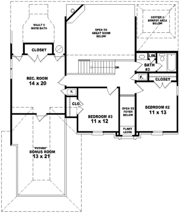 European Floor Plan - Upper Floor Plan #81-795