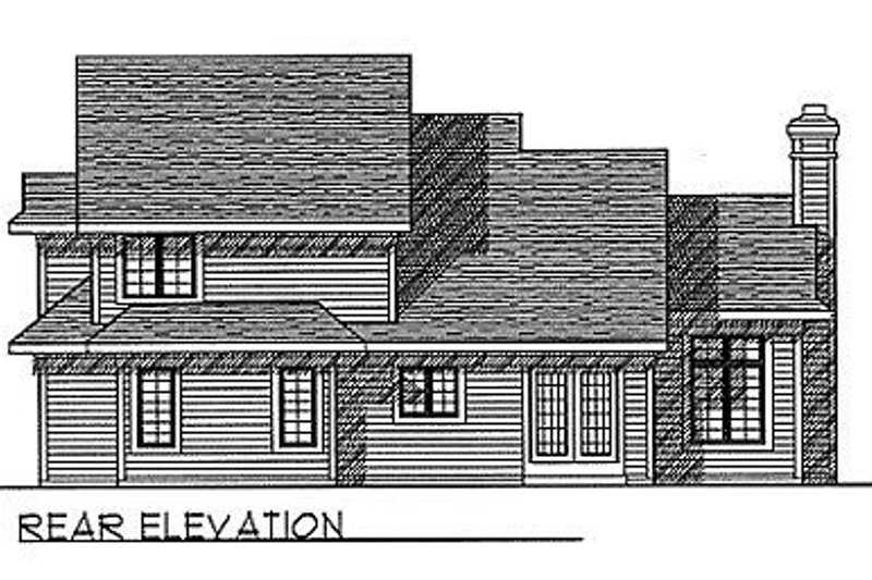 Architectural House Design - Exterior - Rear Elevation for Traditional House Plan #70-290 - 4 bed, 2.5 bath