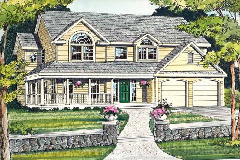 Architectural House Design - Country Exterior - Front Elevation Plan #314-201