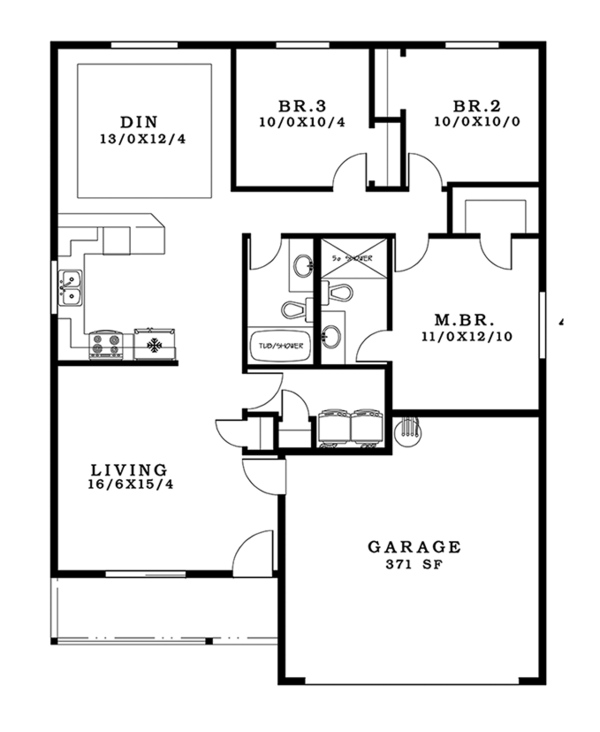 Craftsman Floor Plan - Main Floor Plan #943-47