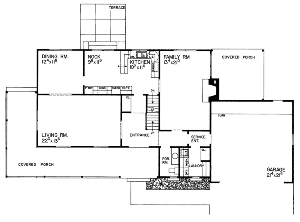 House Blueprint - Country Floor Plan - Main Floor Plan #72-719