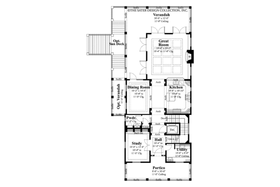 Floor Plan - Main Floor for Traditional House Plan #930-403 - 3 bed, 3.5 bath