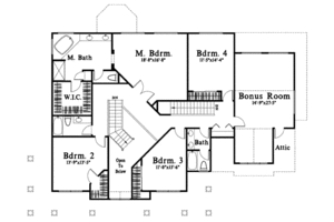 Floor Plan - Upper Floor for Traditional House Plan #78-187 - 4 bed, 3.5 bath