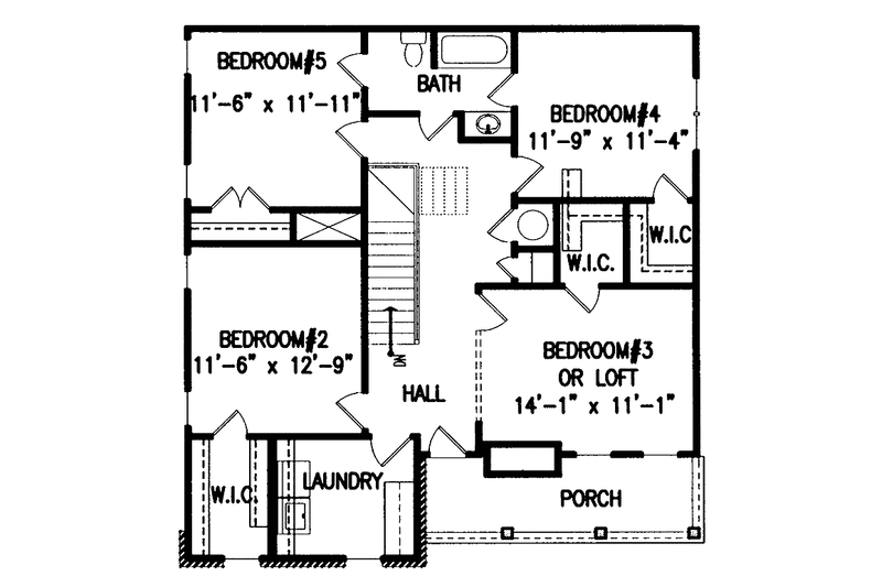 Home Plan - Floor Plan - Upper Floor for Country House Plan #54-222 - 5 bed, 2.5 bath