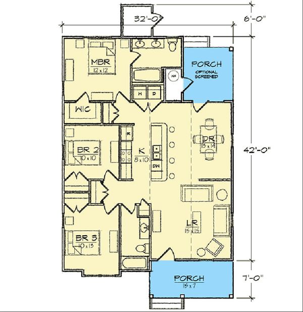 Dream House Plan - Bungalow Floor Plan - Main Floor Plan #936-30