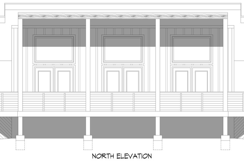 House Blueprint - Exterior - Rear Elevation for Contemporary House Plan #932-1458 - 1 bed, 1 bath