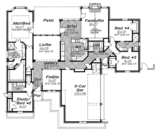 Dream House Plan - Traditional Floor Plan - Main Floor Plan #310-1184