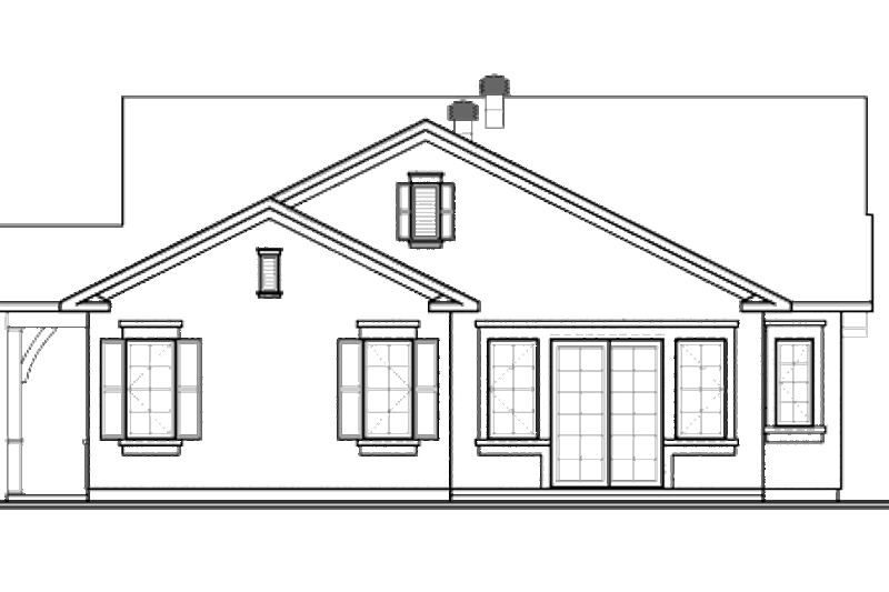 Dream House Plan - Exterior - Rear Elevation for Mediterranean House Plan #23-2218 - 3 bed, 2 bath