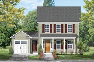 Colonial Exterior - Front Elevation Plan #1053-63