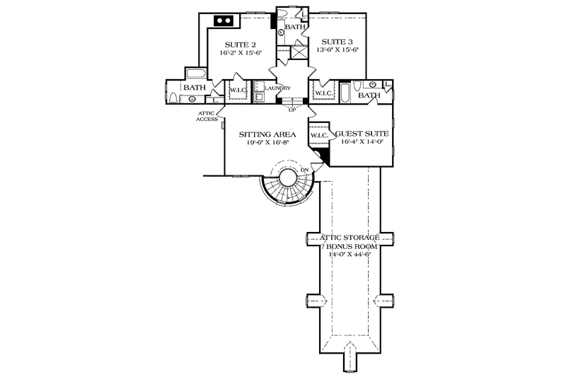 Home Plan - Floor Plan - Upper Floor for Tudor House Plan #453-467 - 4 bed, 4 bath