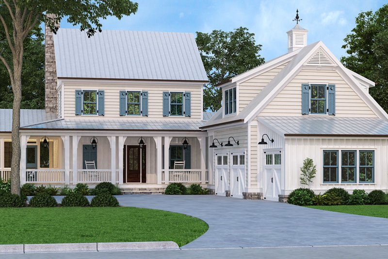 House Blueprint - Farmhouse Exterior - Front Elevation Plan #927-1021