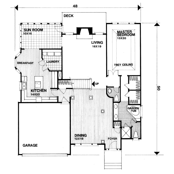 Dream House Plan - European Floor Plan - Main Floor Plan #56-186