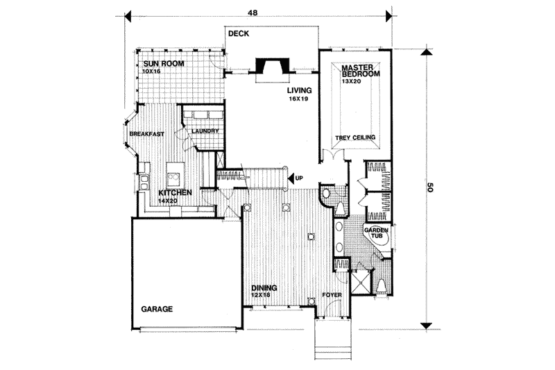 Home Plan - Floor Plan - Main Floor for European House Plan #56-186 - 4 bed, 2.5 bath