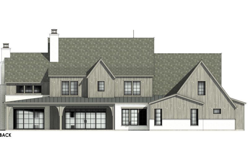 Dream House Plan - Exterior - Rear Elevation 2 for Tudor House Plan #1096-2 - 4 bed, 4.5 bath
