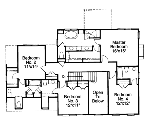 Dream House Plan - Classical Floor Plan - Upper Floor Plan #429-184