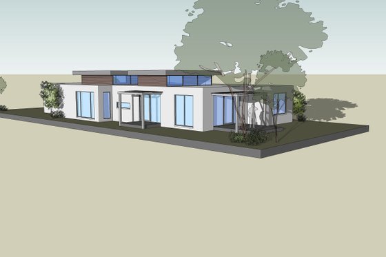 Exterior - Rear Elevation for Modern House Plan #496-22 - 3 bed, 2.5 bath