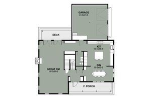 Floor Plan - Main Floor for Farmhouse House Plan #497-15 - 3 bed, 2.5 bath