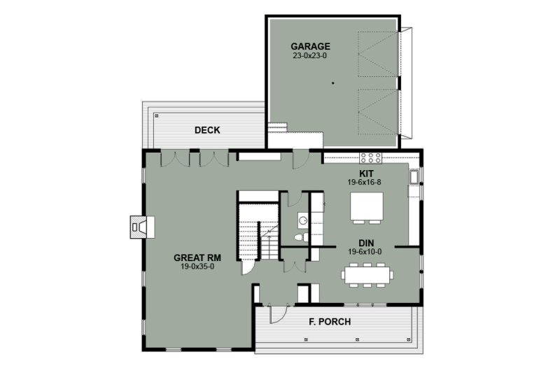 Dream House Plan - Floor Plan - Main Floor for Farmhouse House Plan #497-15 - 3 bed, 2.5 bath