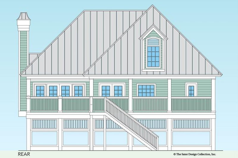 House Blueprint - Exterior - Rear Elevation 1 for Country House Plan #930-31 - 3 bed, 2.5 bath