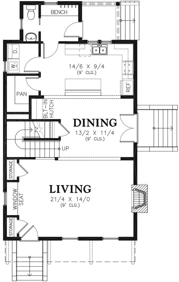 Architectural House Design - Traditional Floor Plan - Main Floor Plan #48-965