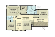 Colonial Style House Plan - 4 Beds 2.5 Baths 2593 Sq/Ft Plan #1010-37 