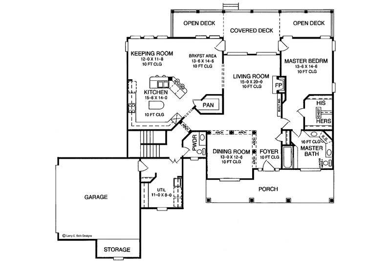 House Blueprint - Floor Plan - Main Floor for Country House Plan #952-108 - 4 bed, 2.5 bath