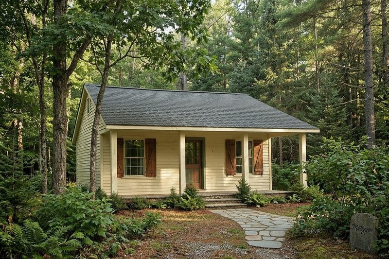 House Plan Design - Exterior - Front Elevation 2 for Cottage House Plan #22-121 - 1 bed, 1 bath
