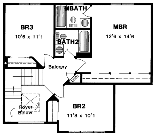 House Plan Design - Contemporary Floor Plan - Upper Floor Plan #316-181