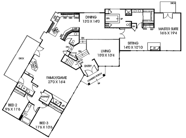 Architectural House Design - Contemporary Floor Plan - Main Floor Plan #60-918