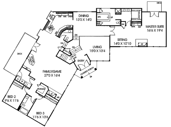 Home Plan - Contemporary Floor Plan - Main Floor Plan #60-918