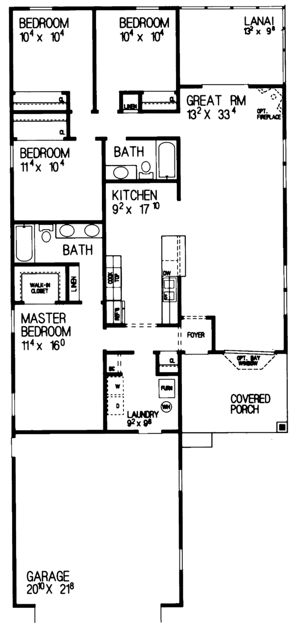 Home Plan - Craftsman Floor Plan - Main Floor Plan #72-1038