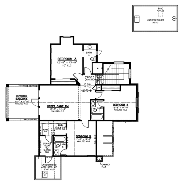 House Plan Design - European Floor Plan - Upper Floor Plan #1019-6