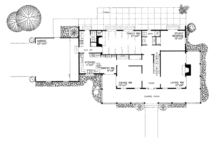 Home Plan - Floor Plan - Main Floor for Country House Plan #72-760 - 3 bed, 3.5 bath