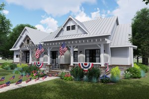 Exterior - Front Elevation 4 for Farmhouse House Plan #120-256 - 3 bed, 2.5 bath